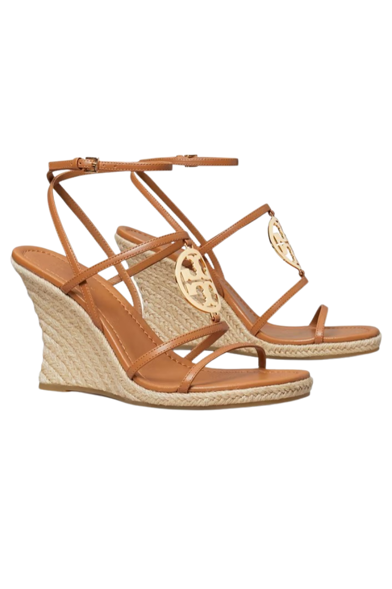 Tory Burch Capri Miller Espadrille Wedge 85Mm Caramel Corn/Gold 154455776