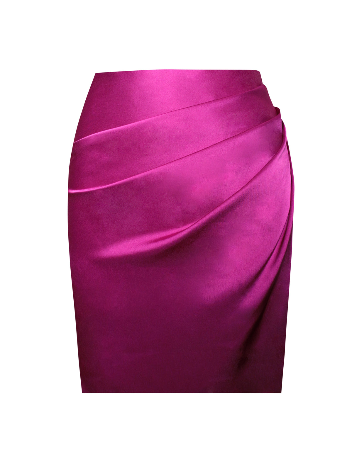 Zarah Fuchsia High Slit Corset Satin Dress (Archive Sale)