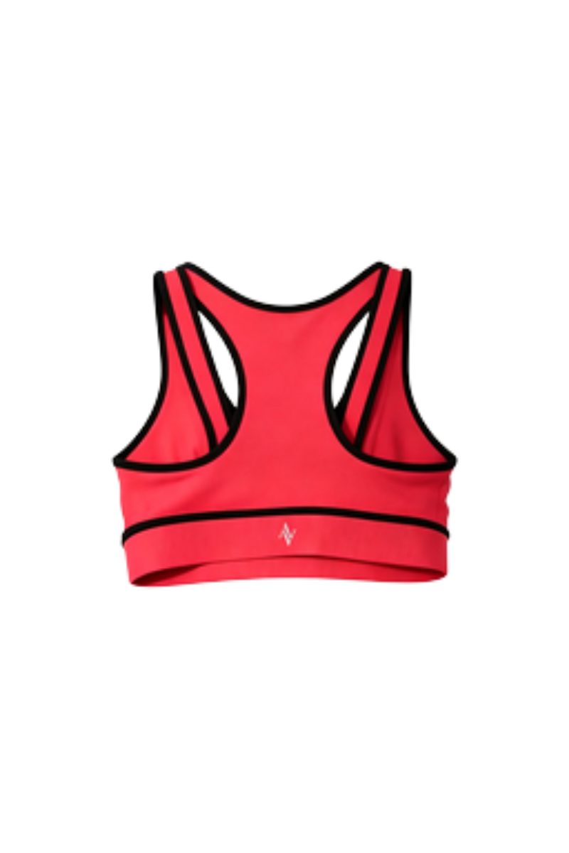 Bandier V Neck Rib Bra Pink BND10101