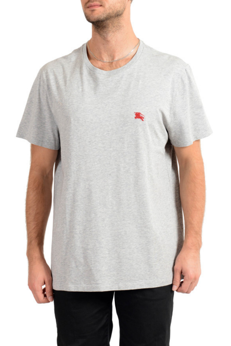 Burberry Men's Gray Crewneck Short Sleeve T-
Shirt