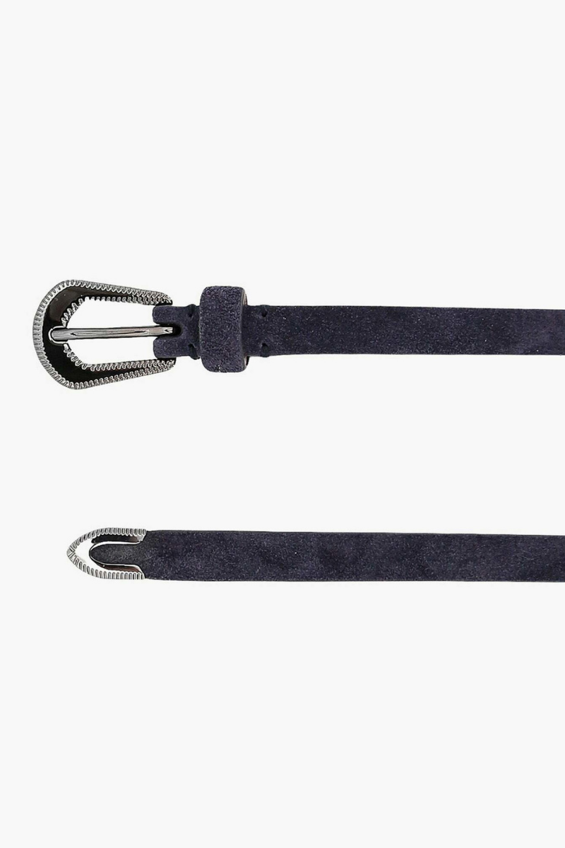 Brunello Cucinelli Men's Navy Blue Leather Belt M0DELC128