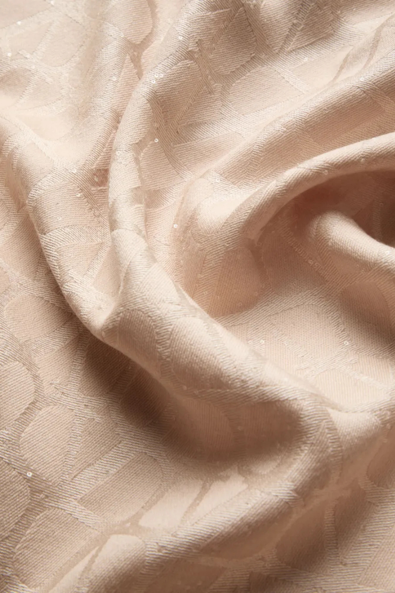 Valentino Toile Iconographe Frayed Edge Shawl In Beige