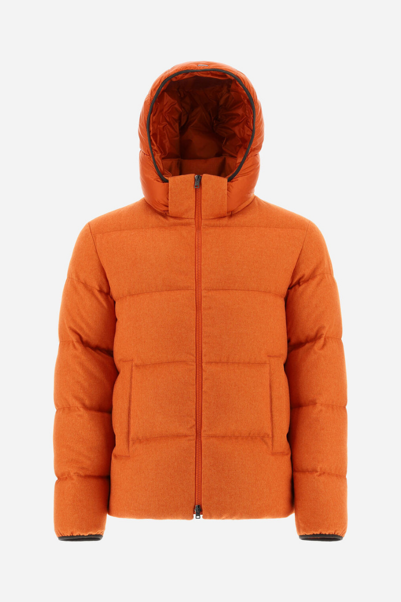 Herno Men's Cashmere, Silk and Nylon Ultralight Bomber Jacket - Orange