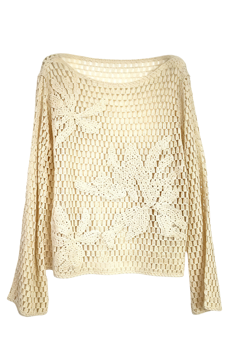 Max Simple Solid-on-Mesh Knit Beige MSZM267659B