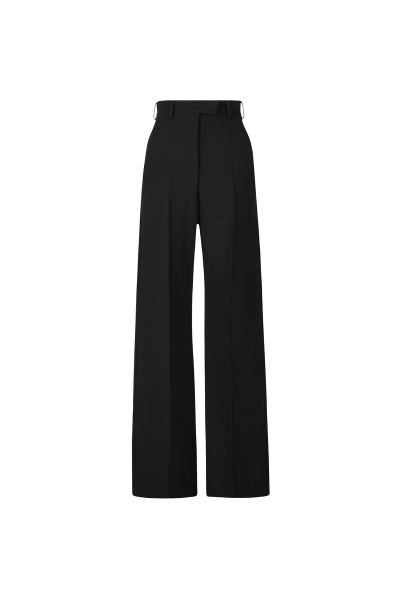 Valentino Solid Mid Rise Loose Straight Casual Pants Nero 3B0RB5D07LY_0NO
