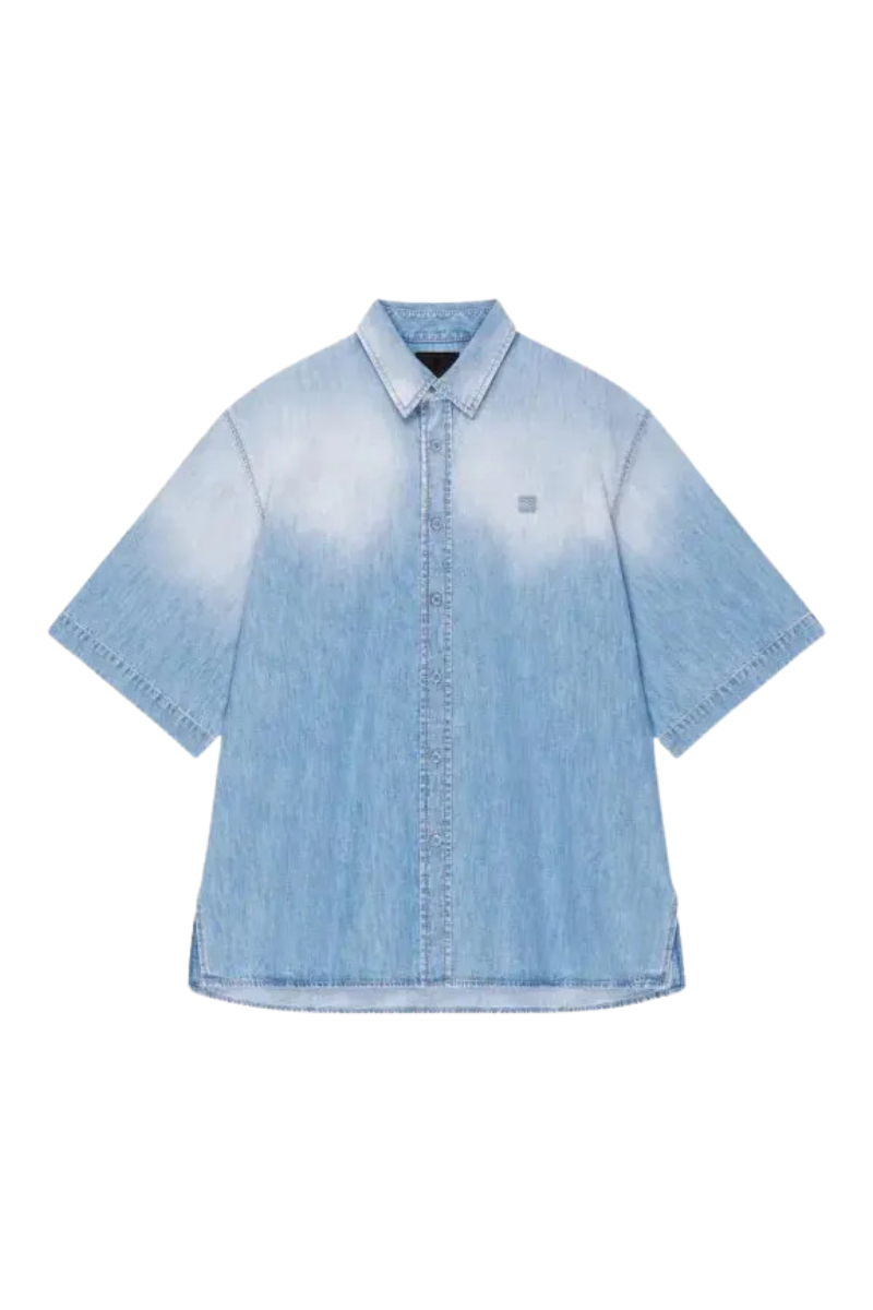 Givenchy Short Sleeves Denim Shirt_Light Blue