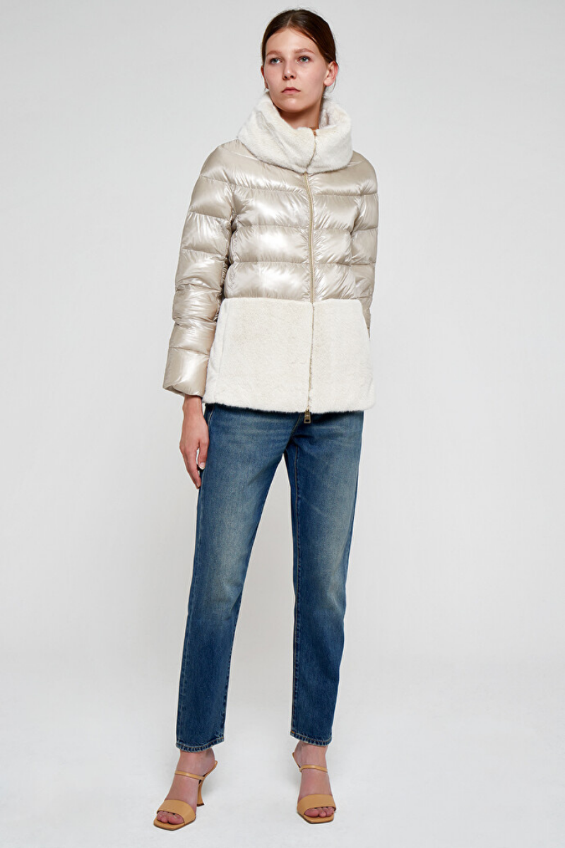 Herno Down Jacket with Faux Fur Inserts