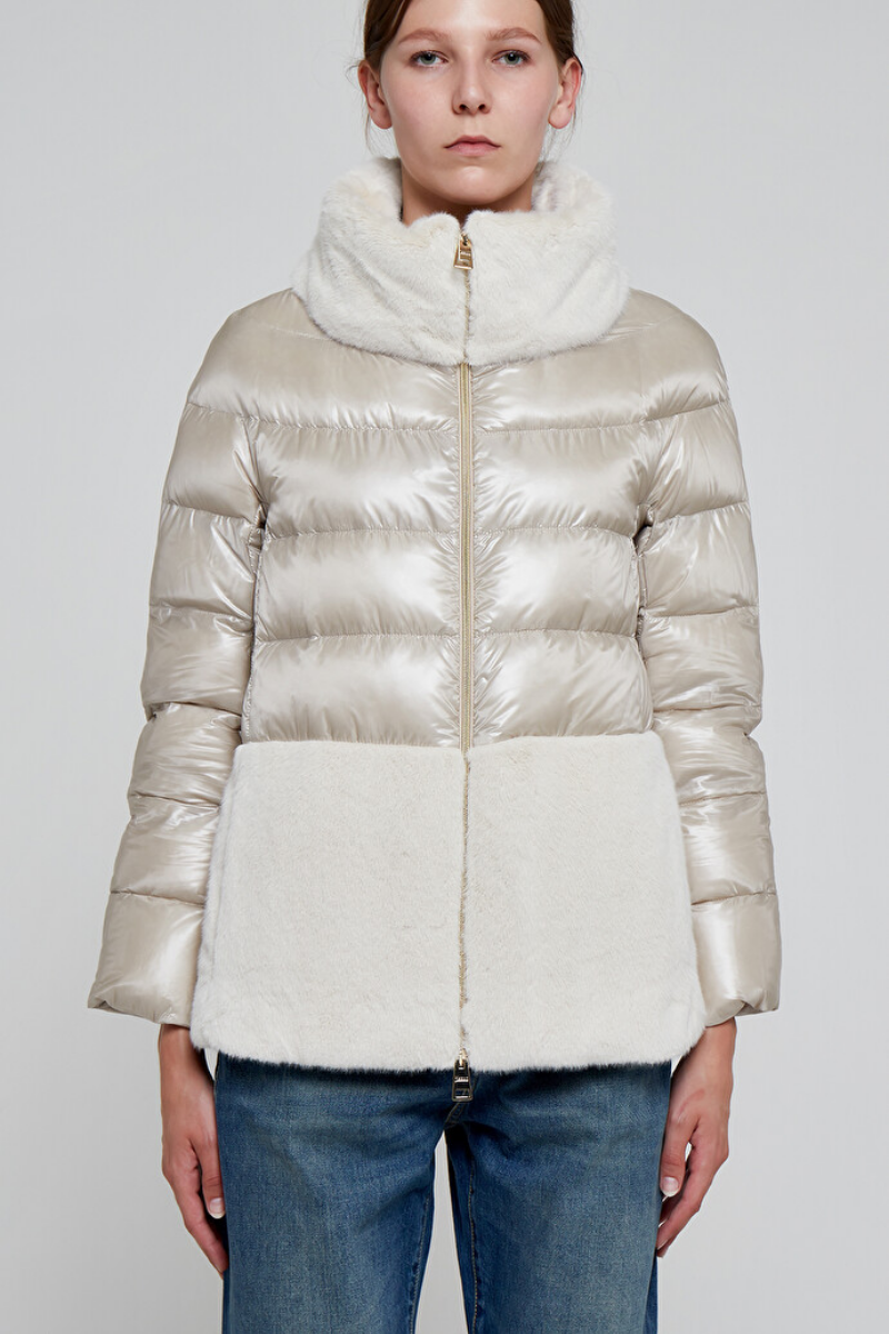 Herno Down Jacket with Faux Fur Inserts