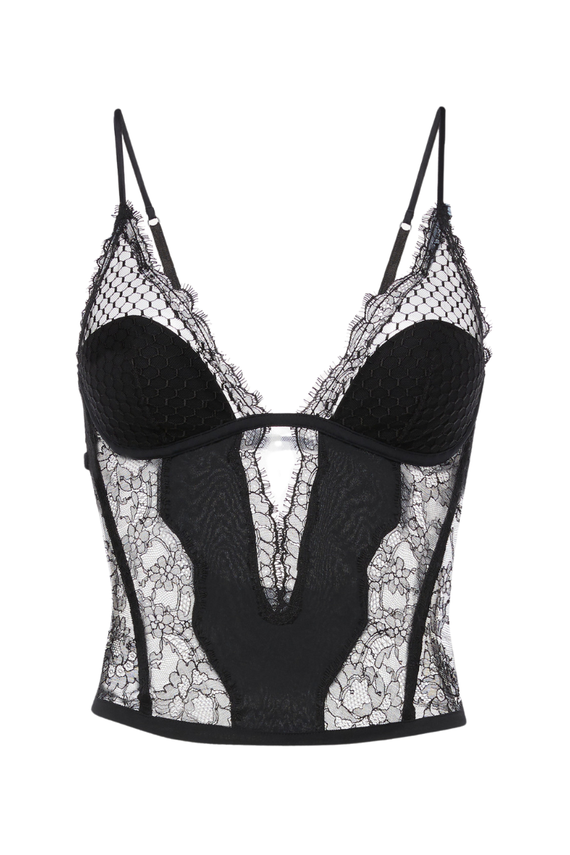 La Perla Honeycomb Shadows Corset With Leavers Lace