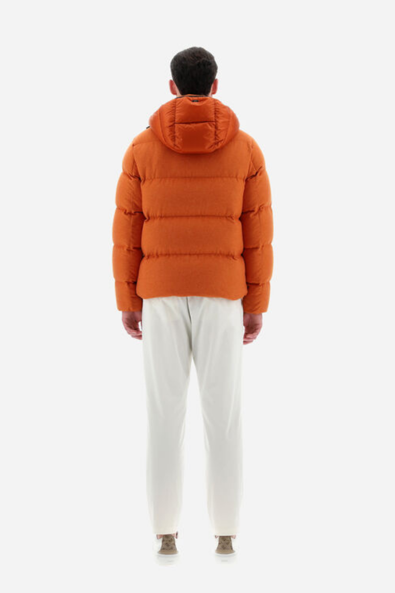 Herno Men's Cashmere, Silk and Nylon Ultralight Bomber Jacket - Orange