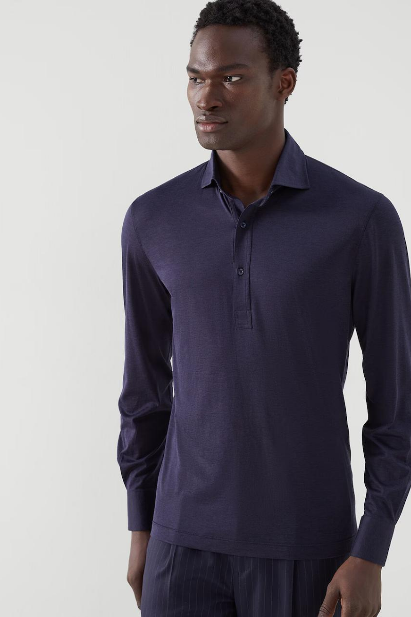 Brunello Cucinelli Men's Silk-Blend Polo (MTS463914P)