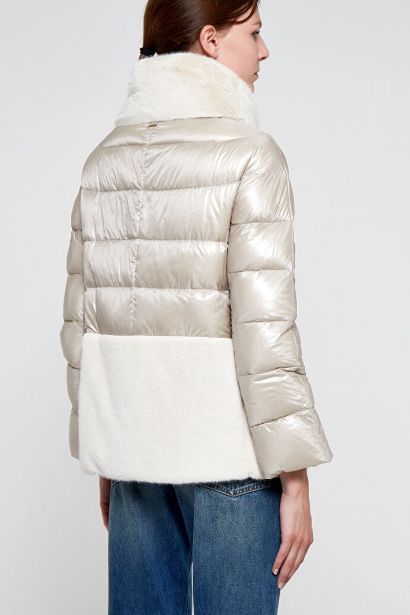 Herno Down Jacket with Faux Fur Inserts