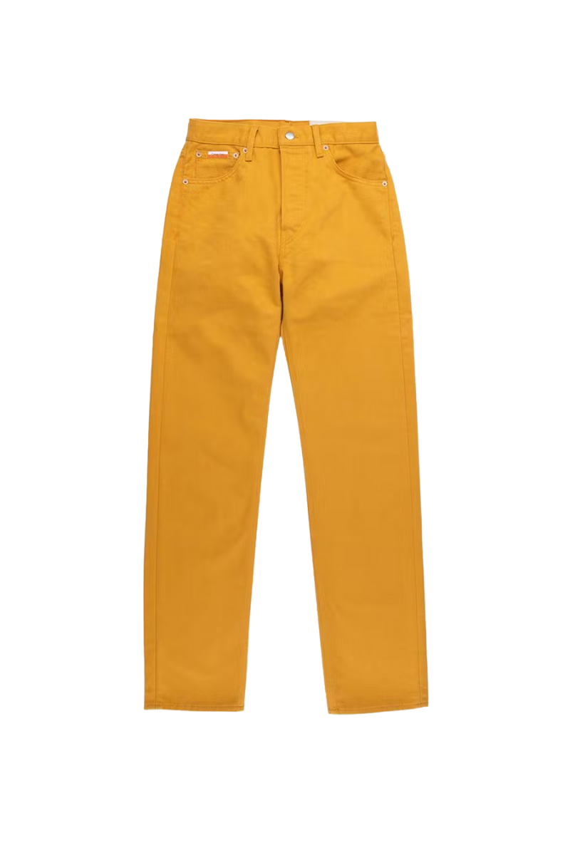 Calvin Klein Women's Casual Pants in Yellow, stylish and comfortable, made from 66% cotton and 34% other fibers.