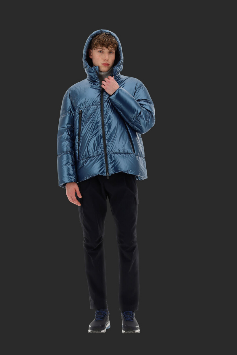 Herno Men's Laminar Bomber Jacket in Indian Blue