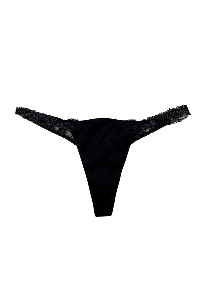 La Perla Brazilian Cottion Brief in Black lace