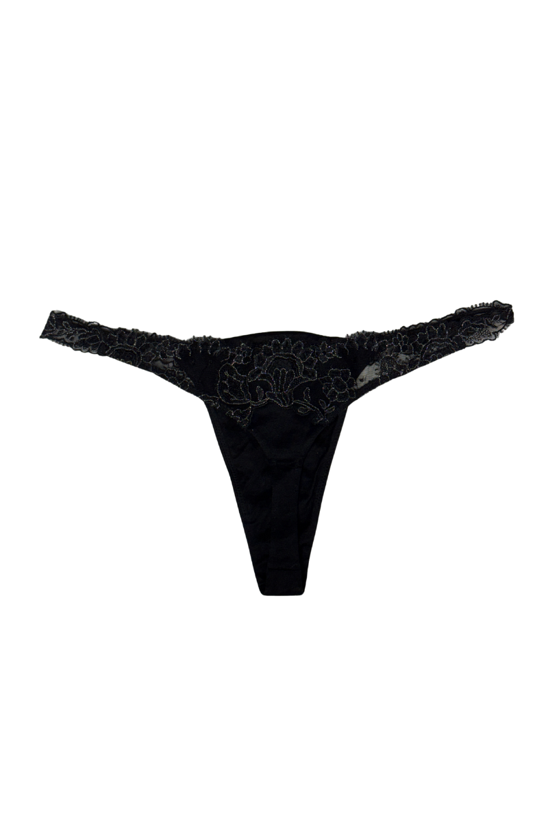 La Perla Brazilian Cottion Brief in Black lace