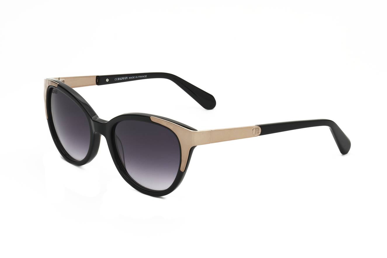 Balmain BL2072B Cat-Eye Sunglasses Black / Gold Women's New