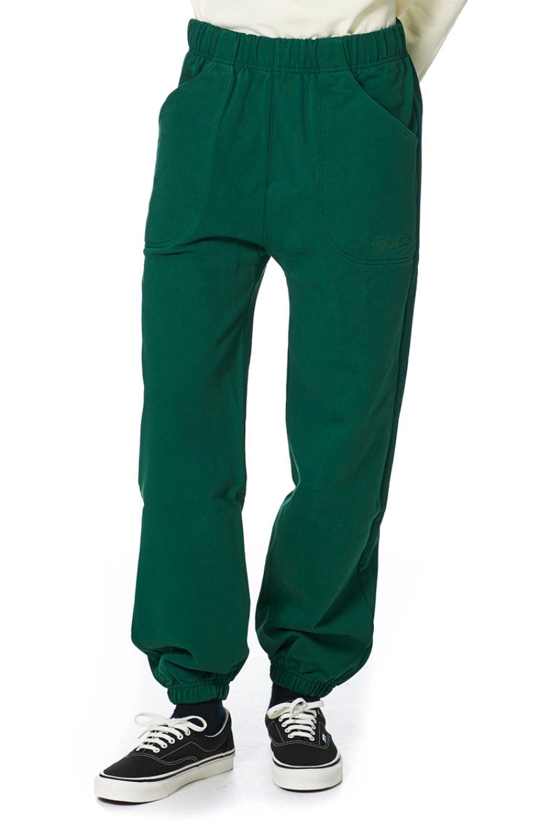 Drake's Cotton Jogging Bottoms in Green featuring a relaxed fit and soft 100% cotton fabric.