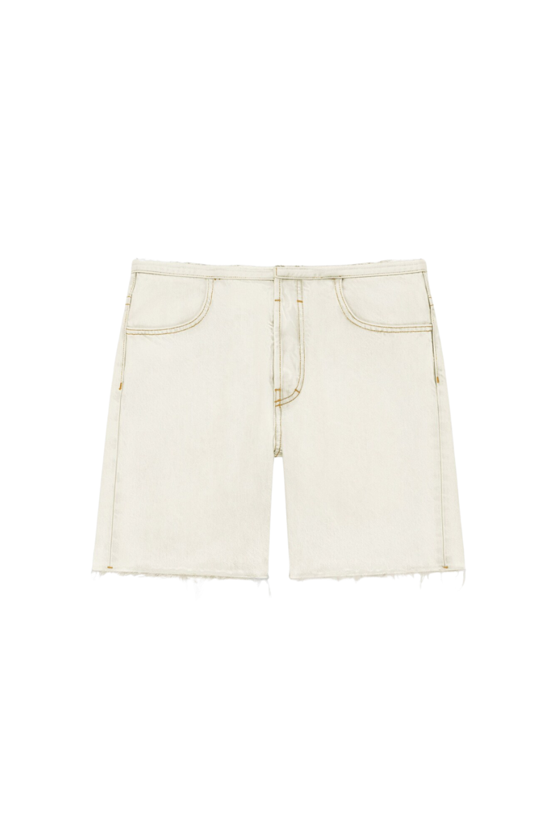 Givenchy Cutted Belt Low Rise Denim Shorts-Rtd / Greige