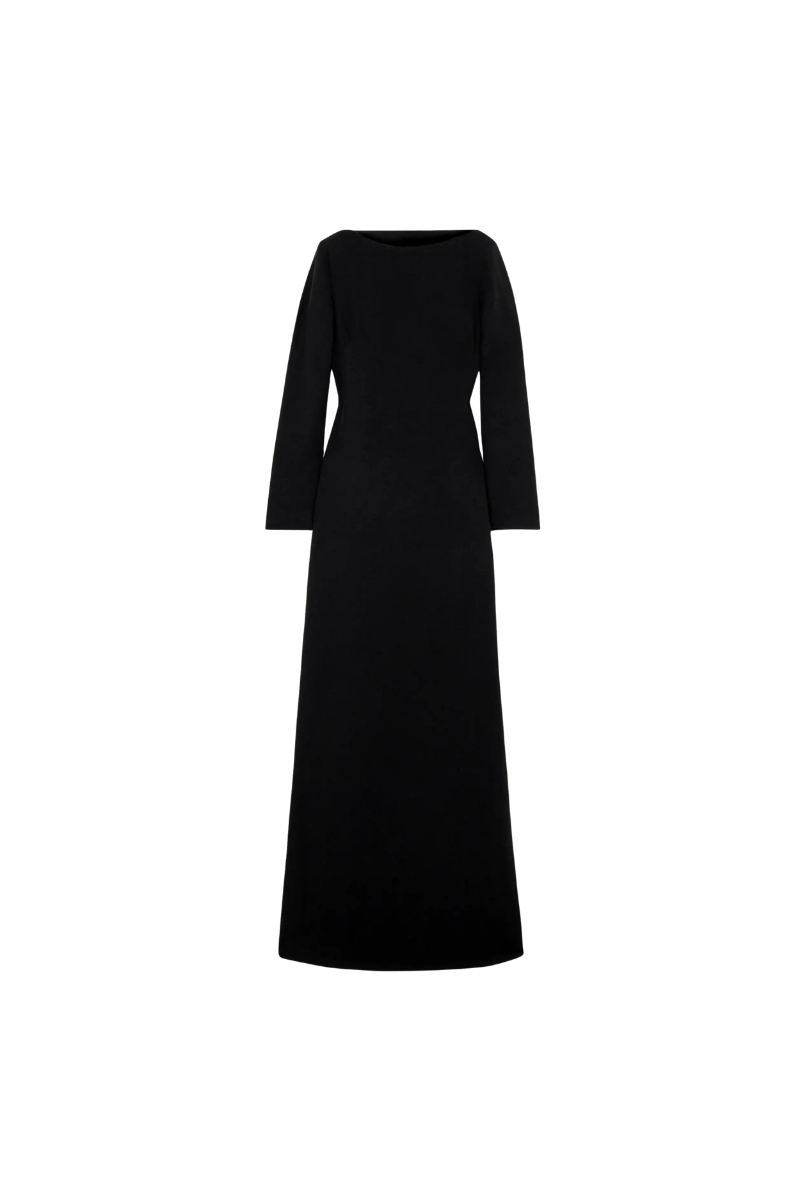 Valentino Garavani Open-Back Silk-Crepe Gown Nero/Bianco 3B0VDGK51MM_0NI