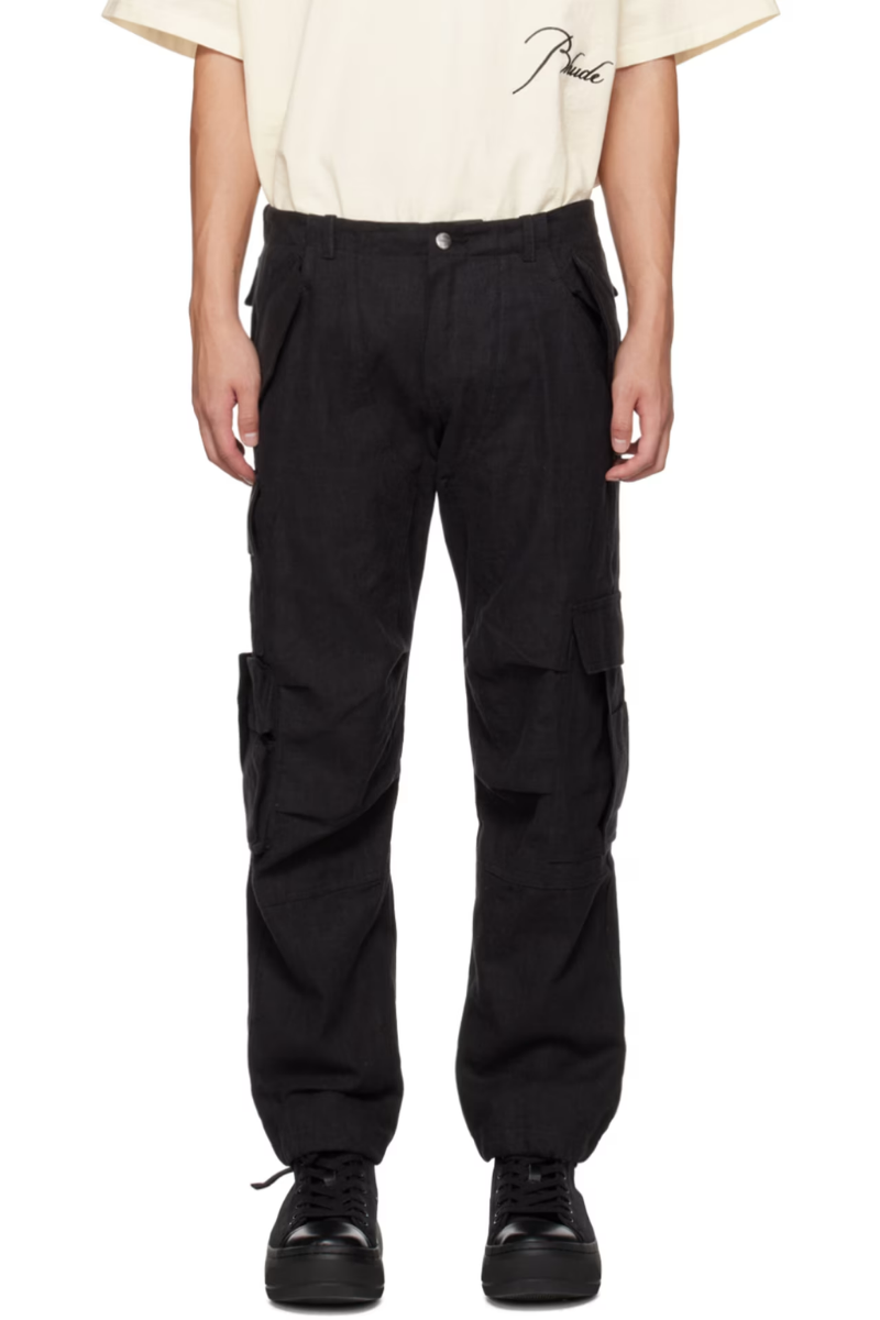 RHUDE Black Paneled Cargo Pants