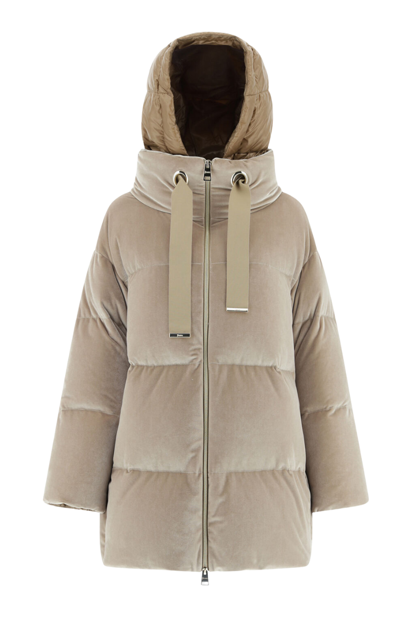 Herno Women's  Sand Colour Velvet Jacket