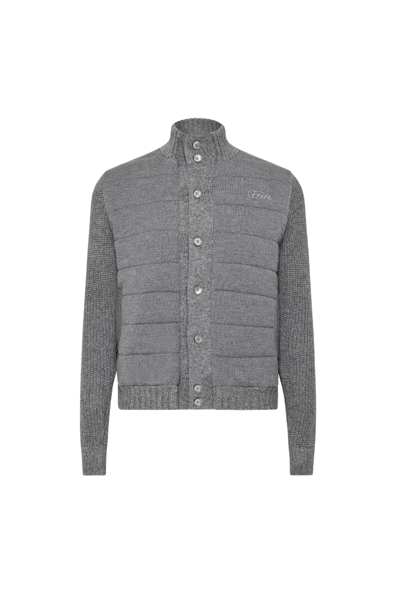 Frere Grey Padded Harrington Cashmere Sweater