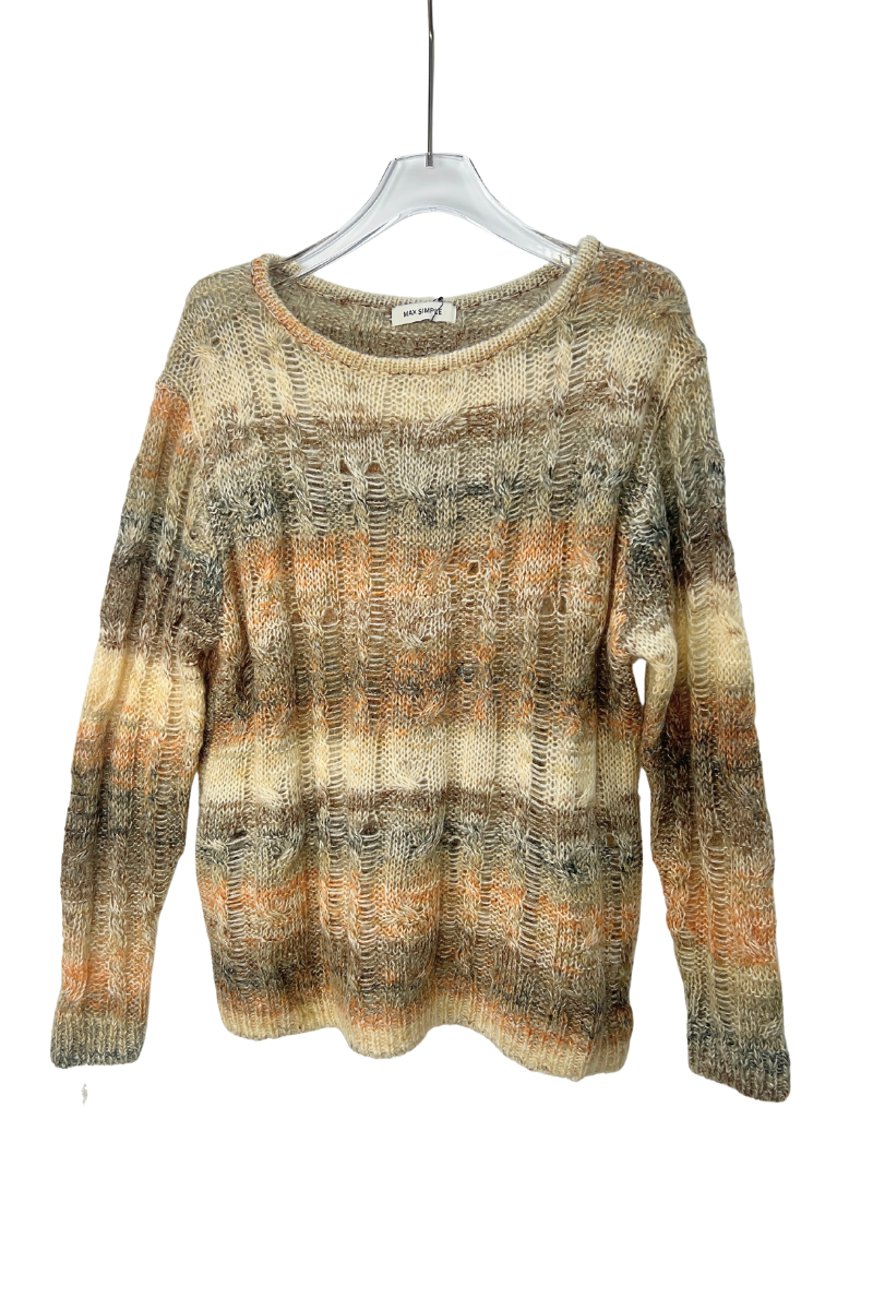 Max Simple Autumnal Marl Wool-Blend Pullover_Burnt Orange