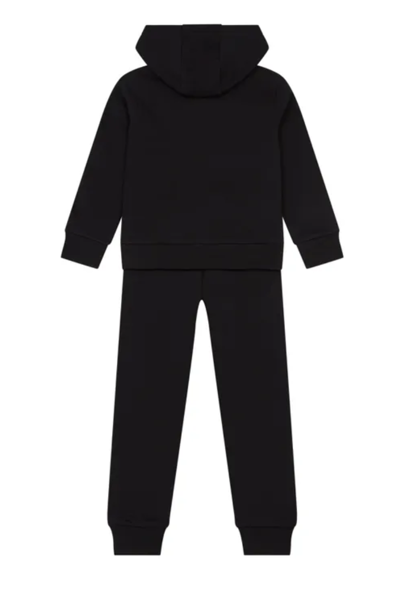 Moncler Kids' Black Top And Bottom Set COMPLETO MAGLIA C/CAPP + PANTALONE