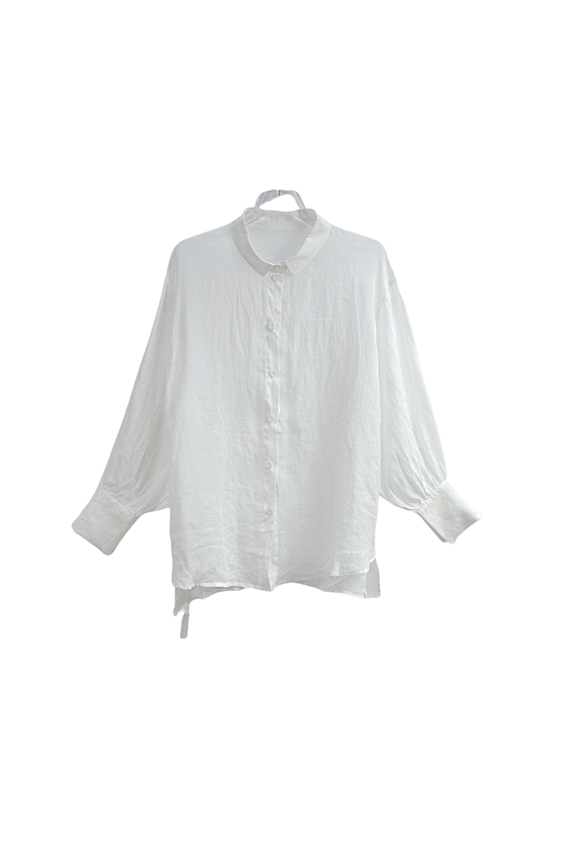 Max Simple Ramie Relaxed Shirt White