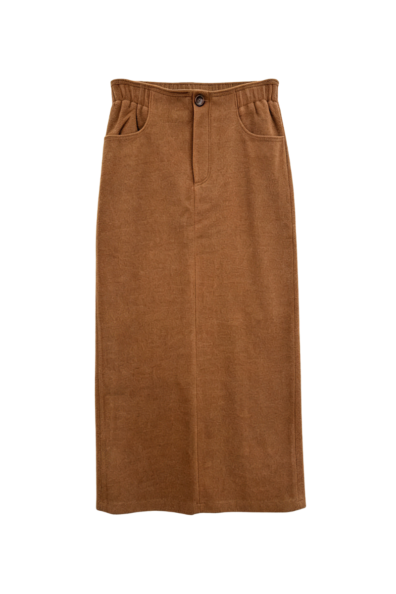 Max Simple Easy Straight Skirt Camel MSSG263026C