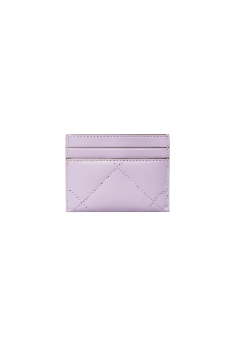 Tory Burch Kira Clover Diamond Quilt Card Case Purple Heather 165049-500
