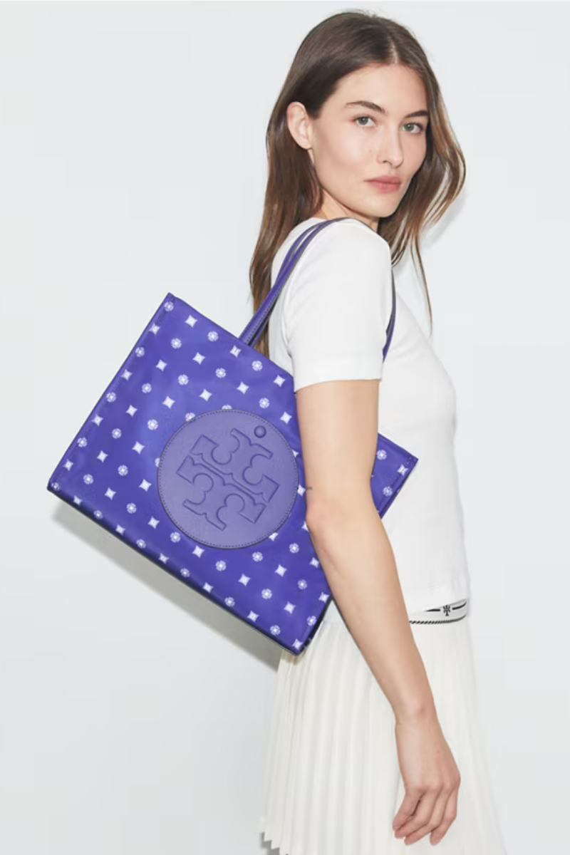 Tory Burch Ella Printed Small Tote Blue Candy Dots 170614-400