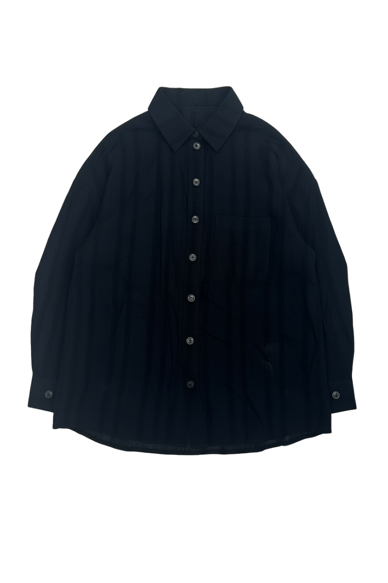 Max Simple Architect Wool Shirt - Black
