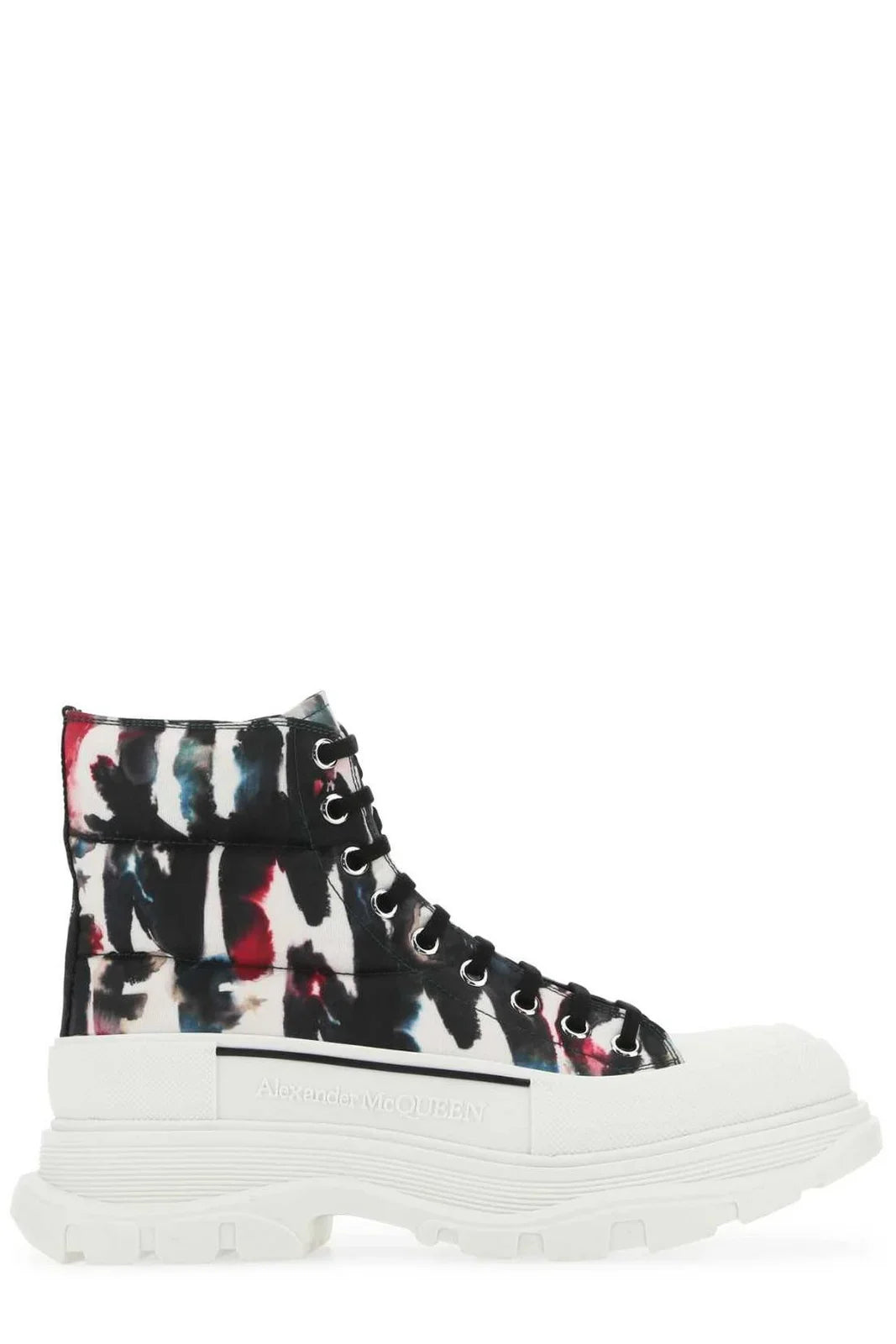 Alexander McQueen Graffiti Print High-Top Sneakers