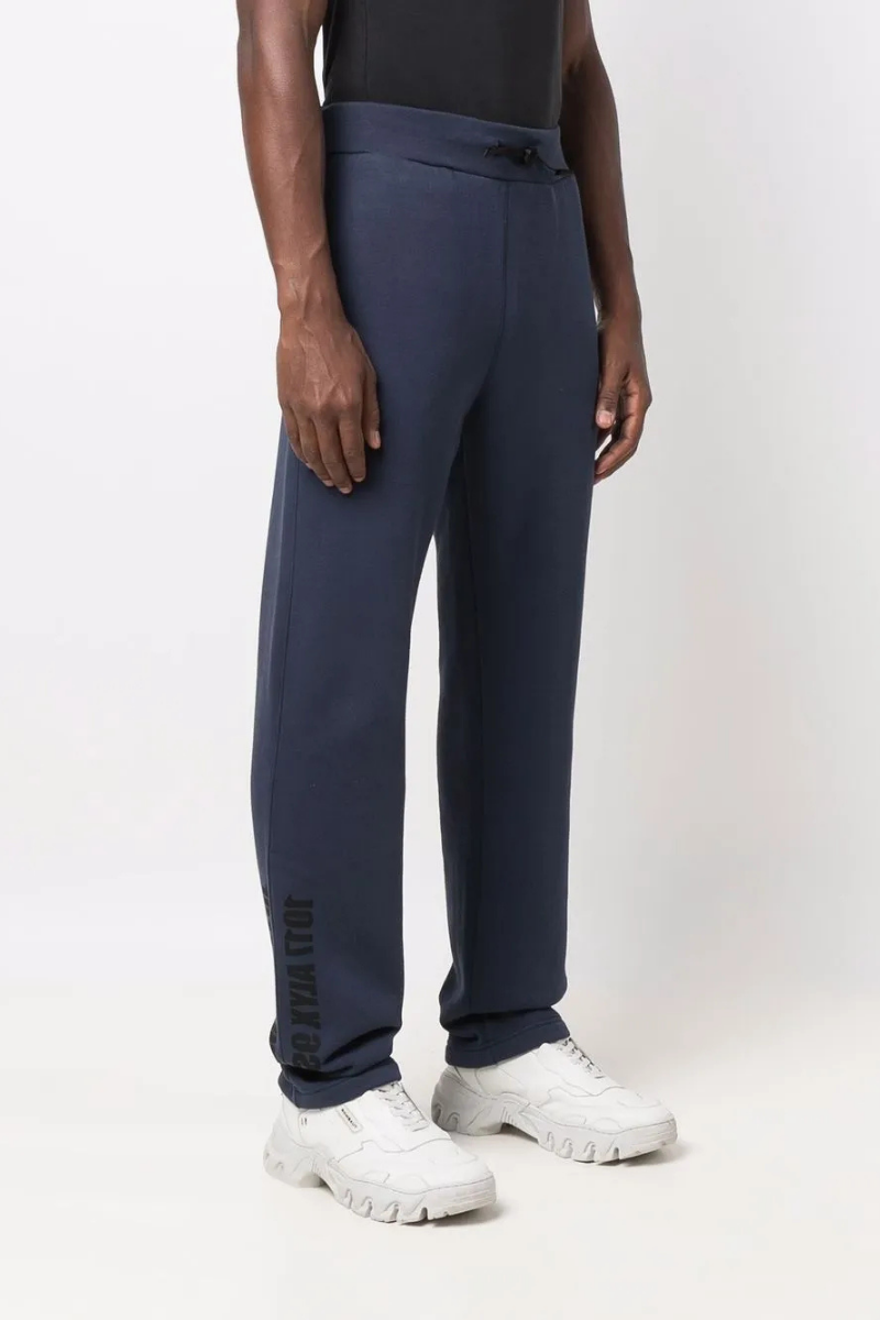 1017 Alyx 9sm Drawstring Waist Cotton Blend Track Trousers in Navy Blue
