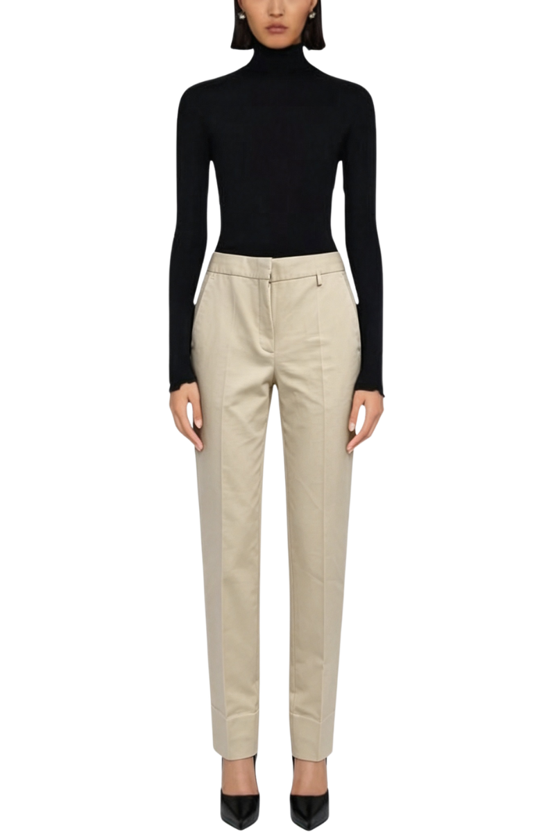 Givenchy High Waisted Tappered Trousers Beige BW50Q813MS