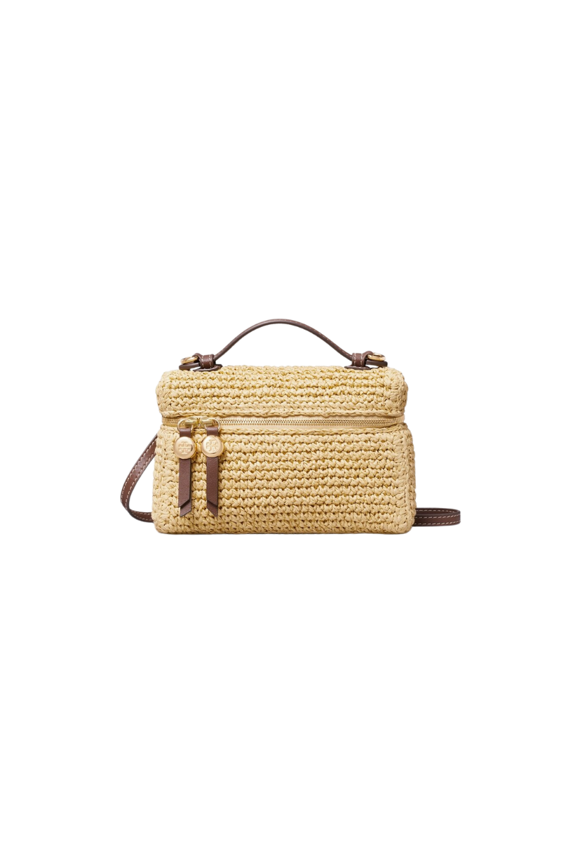 Tory Burch Romy Straw Slim Top Handle Natural 178968-254