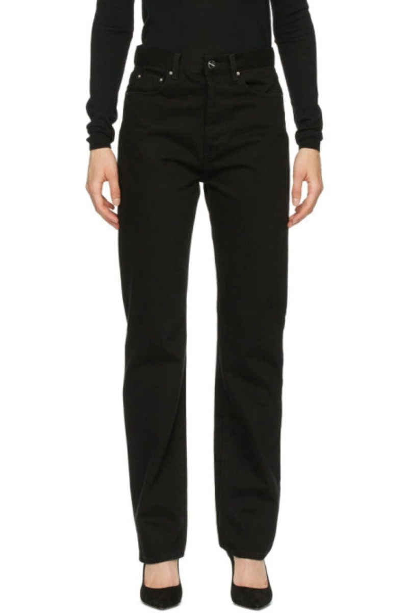 Toteme Black Loose Fit Medium Waist Full Length Jeans
