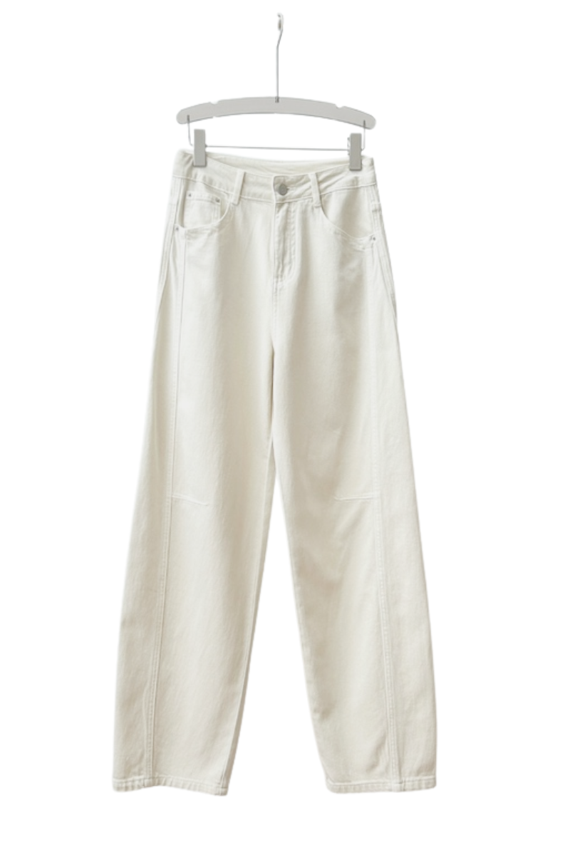 Max Simple Curved Jeans Cream