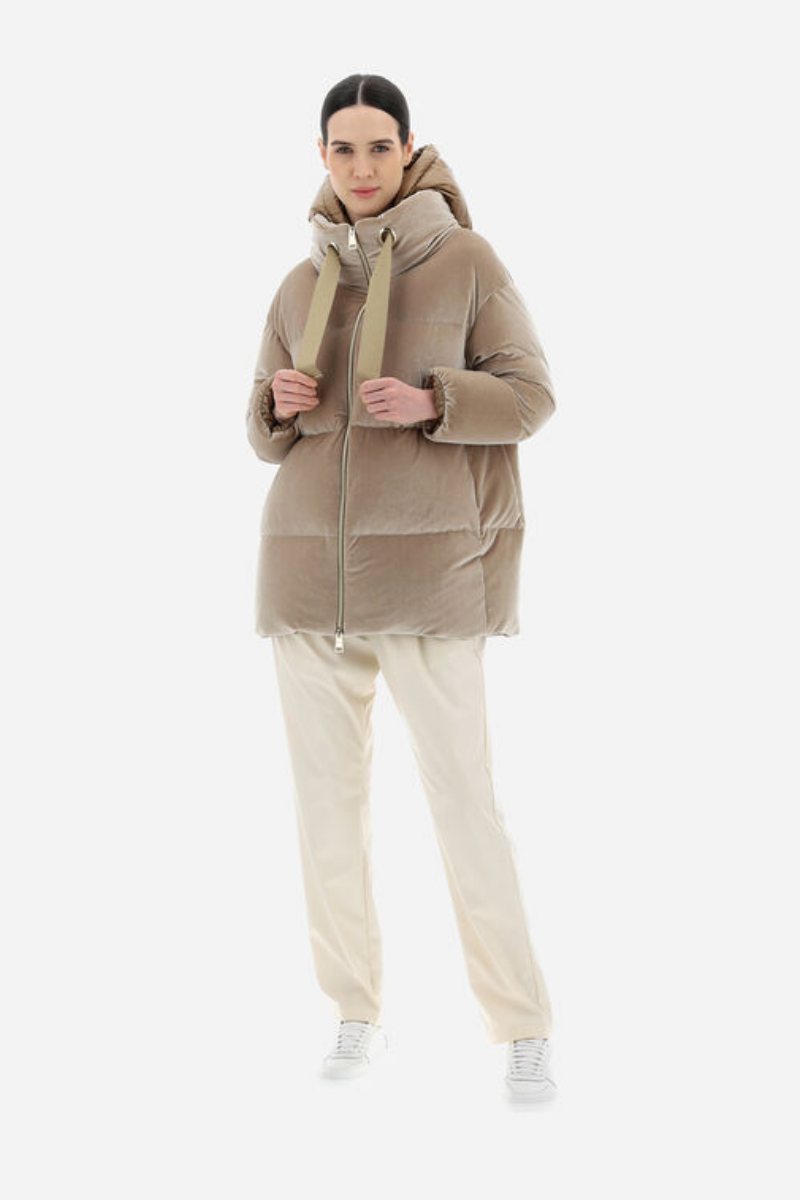 Herno Women's  Sand Colour Velvet Jacket