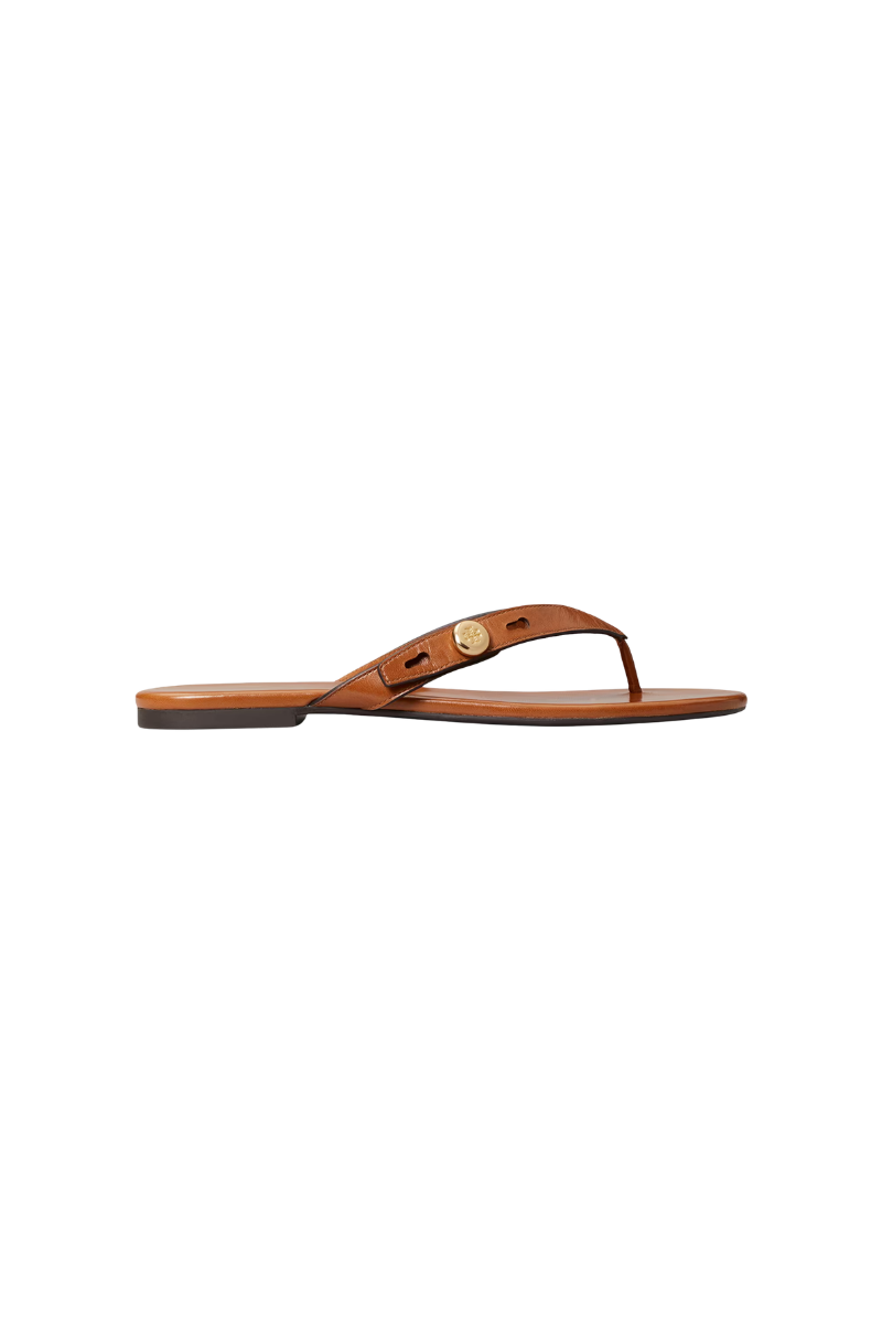 Tory Burch Romy Thong Sandal Calf Leather Classic Cuoio 186533-297