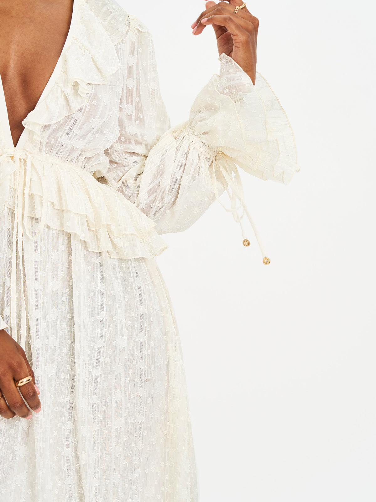 Safiya Jacquard Chiffon Long Sleeve Maxi Dress (Archive Sale)