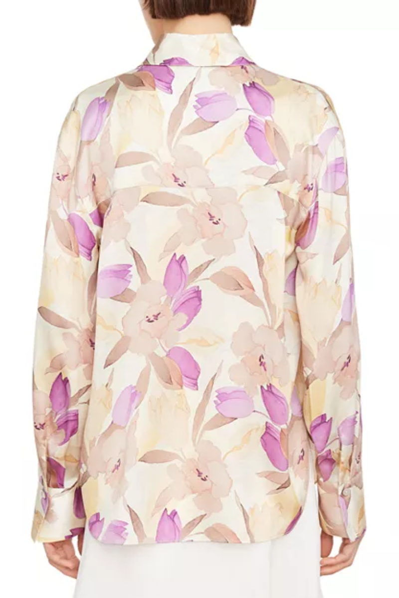 Vince Nouveau Magnolia Silk Relaxed Shirt