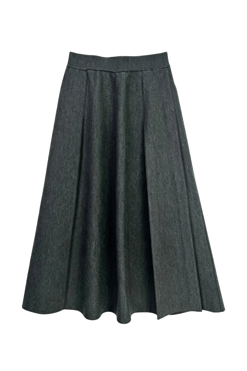 Max Simple Pleated Wool Skirt Grey MSXZ267137G