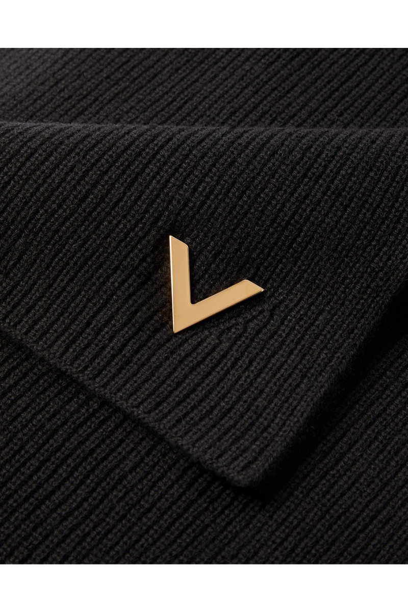 Valentino Garavani Cashmere Scarf With Metal V Applique