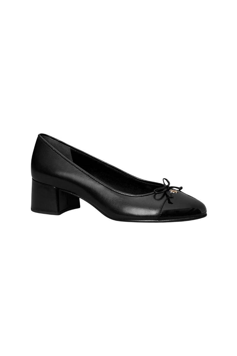 Tory Burch Bow Pump 45mm in Black Leather