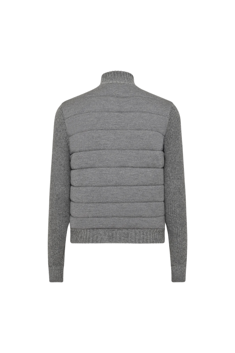 Frere Grey Padded Harrington Cashmere Sweater