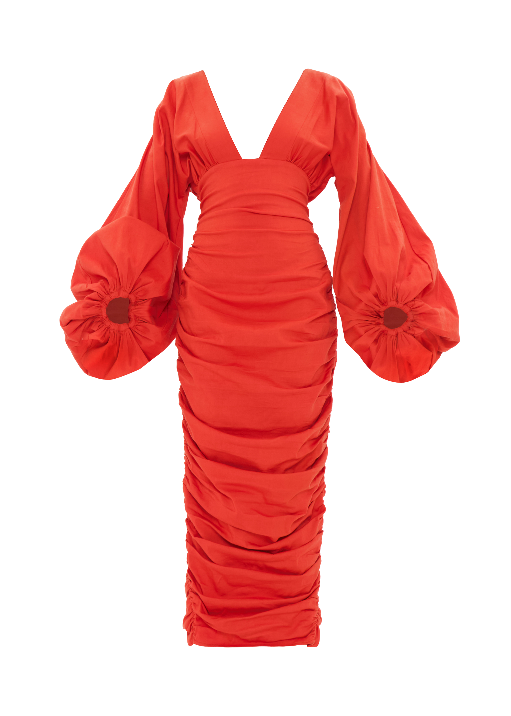 ANIDA DRESS - RED CORAL