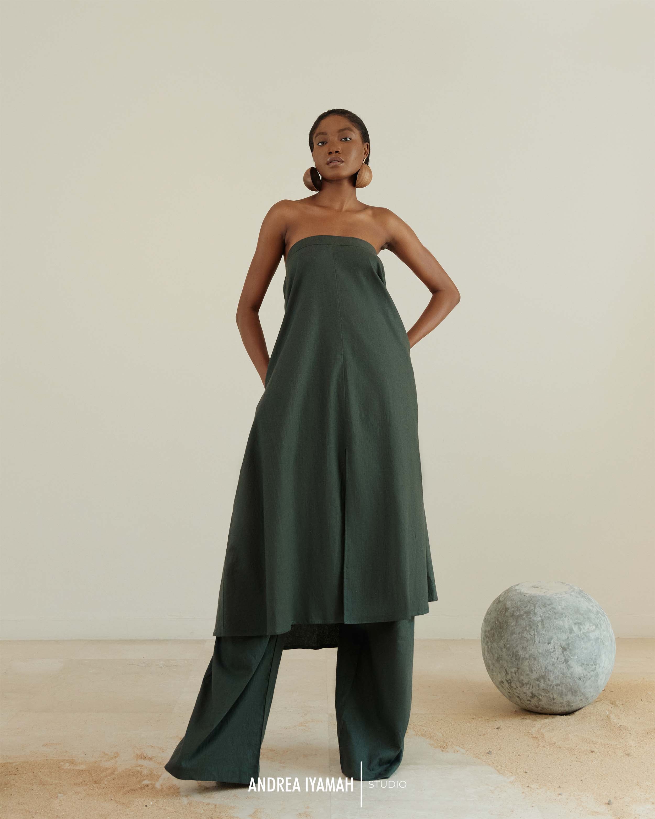 MANTU GREEN SHIRT DRESS